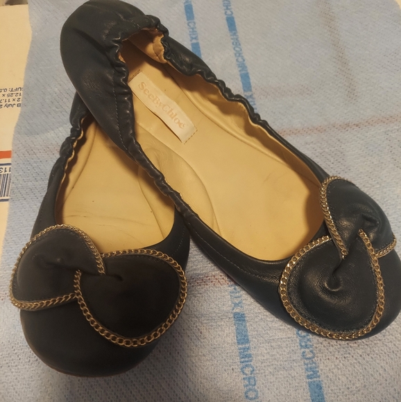 See By Chloe Women's Blue Ballet Flats - Picture 2 of 6